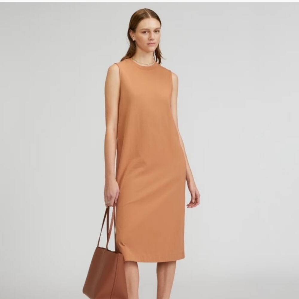 Everlane Sleeveless Midi Dress in Terracotta